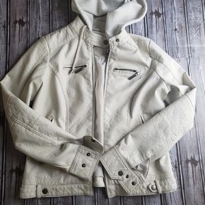 Jcpenny White Leather Jacket